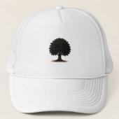 Black Tree Silhouette Cap – Minimal Nature Hat キャップ (正面)