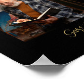 Black Trendy Collage 4 Photos Modern Heart ポスター (角)