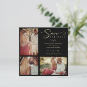 Black Trendy Collage Wedding 3 Photos (スタンド正面)