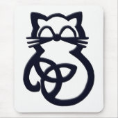 Black Trinity Knot Celtic Cat Mousepad マウスパッド (正面)