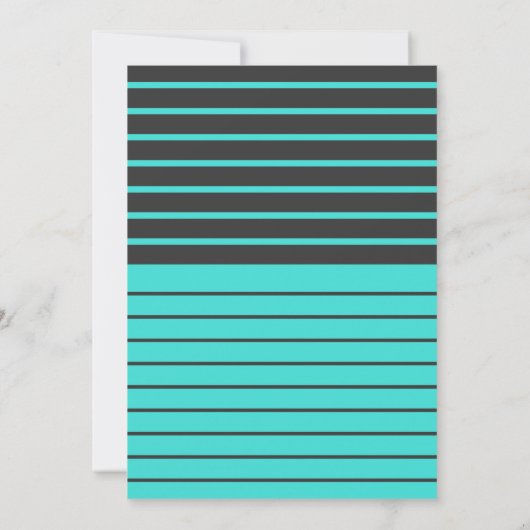 Black Turquoise Striped 90th Birthday Party 招待状 (裏面)