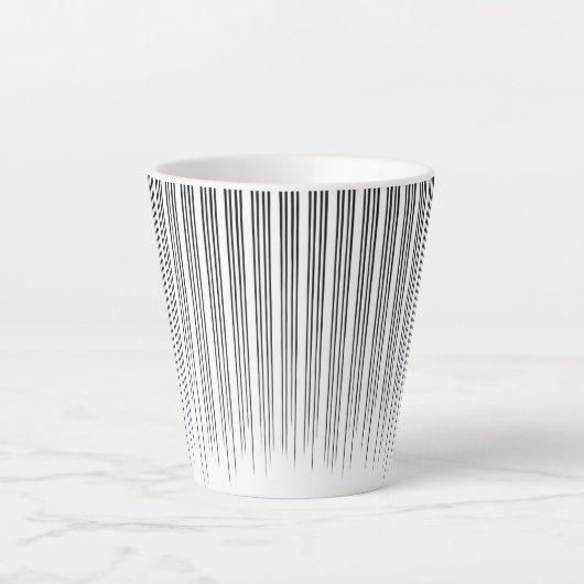 Black/Turquoise Stylish Stripe Pattern カフェラテマグ (正面)