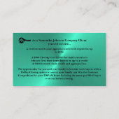 Black & Turquoise VIP Customer Appreciation  名刺 (裏面)