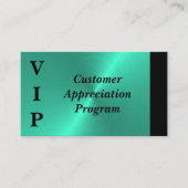 Black & Turquoise VIP Customer Appreciation  名刺 (正面)