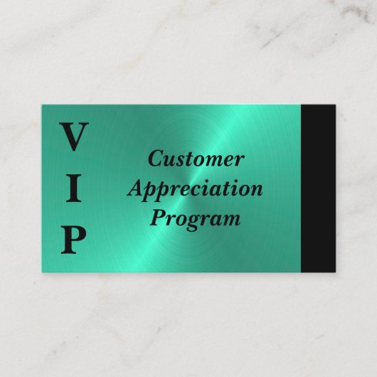 Black & Turquoise VIP Customer Appreciation  名刺 (正面)