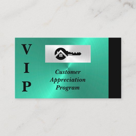 Black & Turquoise VIP Customer Appreciation  名刺 (正面)