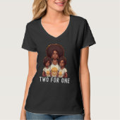 Black Twin Dad Fathers Day Two for one  Quote Tシャツ (正面)