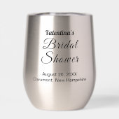 Black Typography Bridal Shower Wine Tumbler (背面)