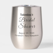 Black Typography Bridal Shower Wine Tumbler (正面)
