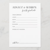 Black Typography Modern Graduate advice & wishes アドバイスカード (正面)