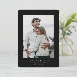 Black Ultra日付ミニマルのフォトカードを保存 セーブザデート