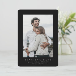 Black Ultra日付ミニマルのフォトカードを保存 セーブザデート