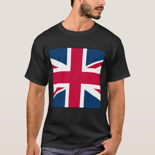 Black Union Jack T-shirt Large Square Version Tシャツ (正面)