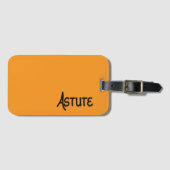 Black unique Hand Lettered Vocabulary Astute ラゲッジタグ (正面横)