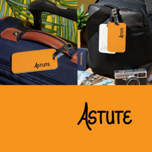 Black unique Hand Lettered Vocabulary Astute ラゲッジタグ