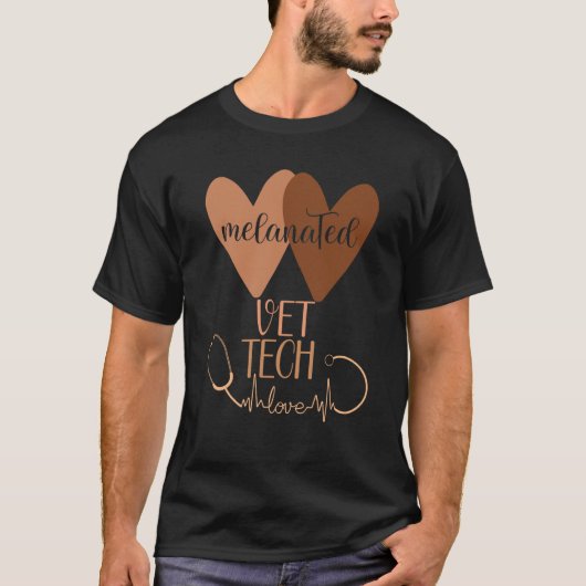 Black Vet Tech Shirt Melanated Veterinary Technici Tシャツ (正面)