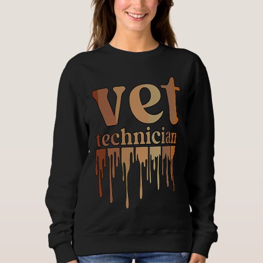 Black Vet Technician African American Veterinary T スウェットシャツ (正面)