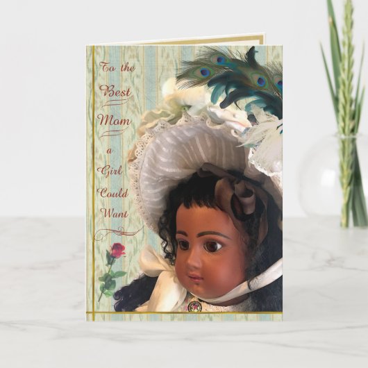 Black Victorian Doll Card for Mom カード (正面)