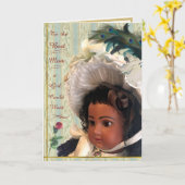 Black Victorian Doll Card for Mom カード (黄色い花)