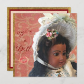 Black Victorian Doll Valentine/Greeting Card シーズンカード (正面/裏面)