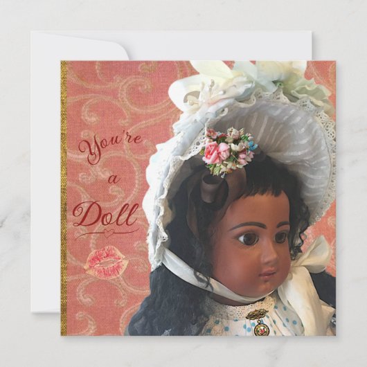 Black Victorian Doll Valentine/Greeting Card シーズンカード (正面)