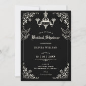 Black Vintage gothic arch angels bridal shower 招待状 (正面)