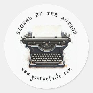 Black vintage Typewriter Signed by the author  ラウンドシール