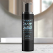 Black vintage waterproof beard wash label フードラベル
