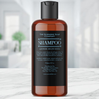 Black vintage waterproof shampoo label for men フードラベル