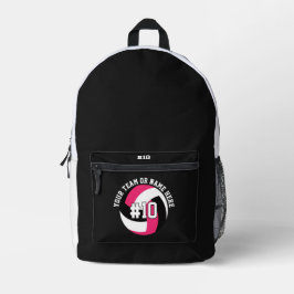 Black Volleyball Backpack Player Team Teen Girls プリントバックパック