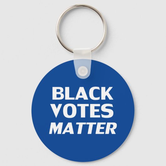 "Black Votes Matter"青い白 キーホルダー (正面)