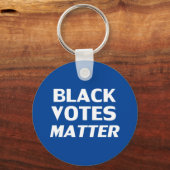 "Black Votes Matter"青い白 キーホルダー (正面)
