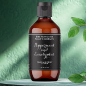 Black w white curly text cosmetics bottle label  ラベル