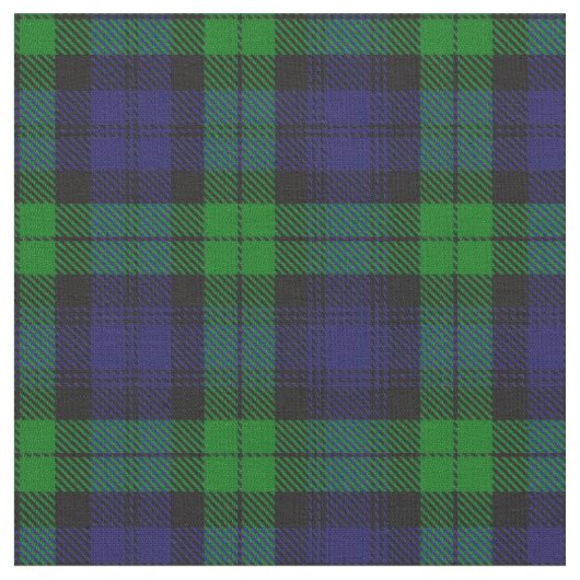 Black Watch Campbell Tartan ファブリック (クローズアップ)