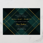 Black Watch Plaid Corporate Holiday Party 箔招待状 (正面)