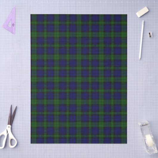Black Watch Tartan Blue Green Plaid 薄葉紙 (クラフト)
