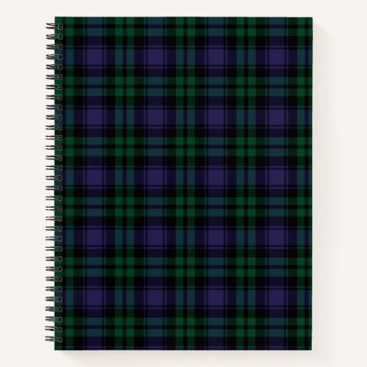 Black Watch Tartan, Plaid ノートブック (正面)