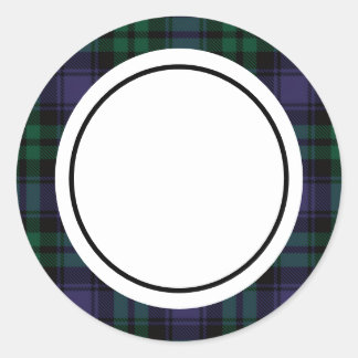 Black Watch Tartan, Plaid ラウンドシール