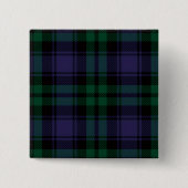 Black Watch Tartan, Plaid 缶バッジ (正面)