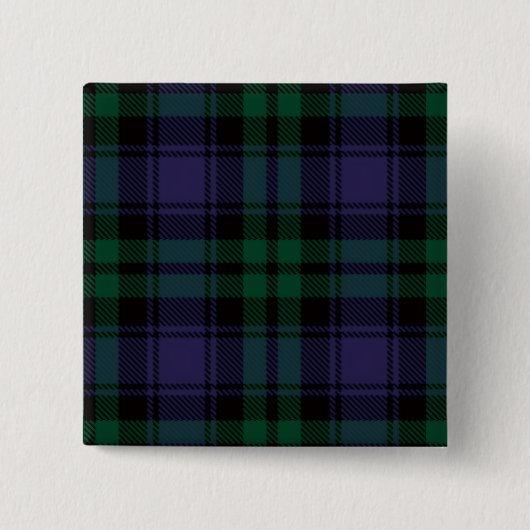 Black Watch Tartan, Plaid 缶バッジ (正面)