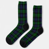 Black Watch Tartan Plaid Print Socks ソックス (左)
