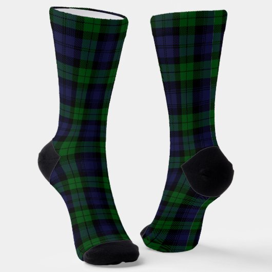 Black Watch Tartan Plaid Print Socks ソックス (傾斜あり)