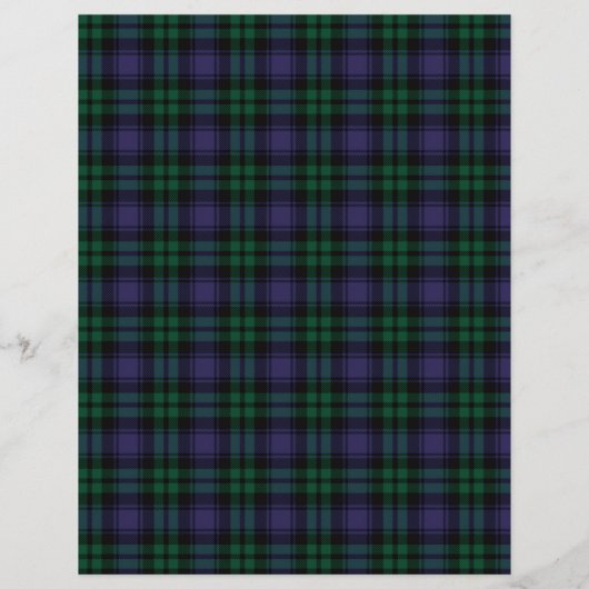 Black Watch Tartan, Plaid Scrapbook Paper (裏面)
