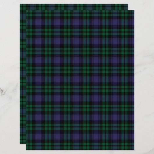 Black Watch Tartan, Plaid Scrapbook Paper (正面/裏面)