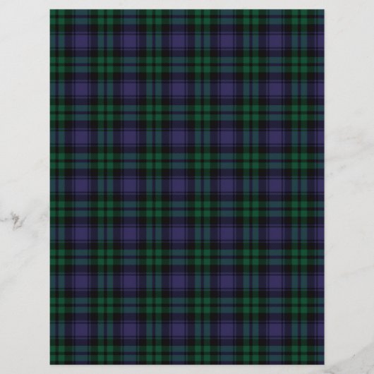 Black Watch Tartan, Plaid Scrapbook Paper (正面)
