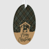 Black Watch Weathered Scottish Tartan Christmas オーナメント (正面)