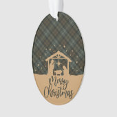Black Watch Weathered Scottish Tartan Christmas オーナメント (正面)