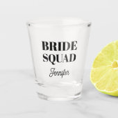 Black Wedding Bride Squad Personalized ショットグラス (正面)