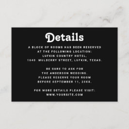 Black Wedding Details | Minimalist Information エンクロージャーカード