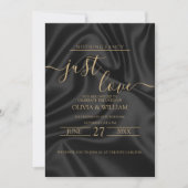 Black wedding invitation simple and elegant design 招待状 (正面)